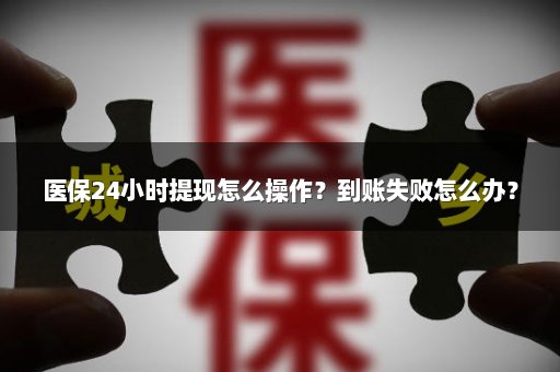医保24小时提现怎么操作？到账失败怎么办？